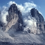 Clouds enveloping the Tre Cime di Lavaredo.